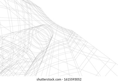 abstract architecture design 3d illustration