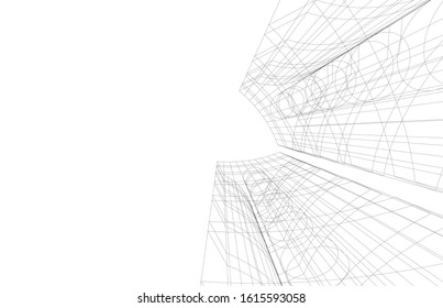 abstract architecture design 3d illustration