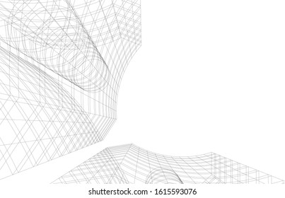 abstract architecture design 3d illustration