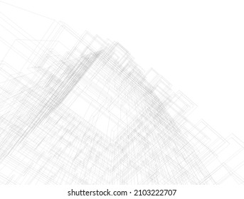 Abstract architecture design 3d illustration