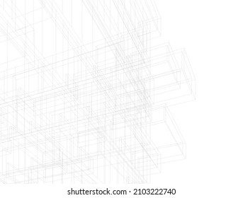 Abstract architecture design 3d illustration