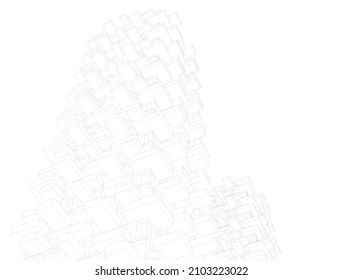 Abstract architecture design 3d illustration