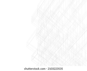 Abstract architecture design 3d illustration