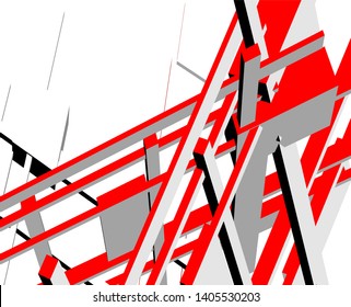 abstract architecture design 3d vector