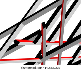 abstract architecture design 3d vector