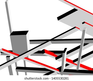 abstract architecture design 3d vector