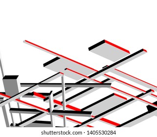 abstract architecture design 3d vector