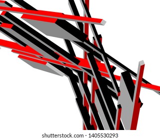 abstract architecture design 3d vector
