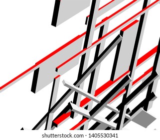 abstract architecture design 3d vector