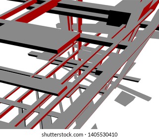 abstract architecture design 3d vector