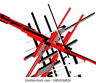 abstract architecture design 3d vector illustration