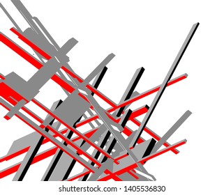 abstract architecture design 3d vector illustration