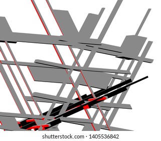 abstract architecture design 3d vector illustration