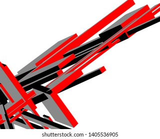 abstract architecture design 3d vector illustration