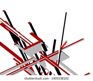 abstract architecture design 3d vector illustration
