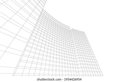  abstract architecture design 3d view