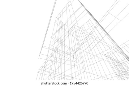  diseño de arquitectura abstracta vista 3d
