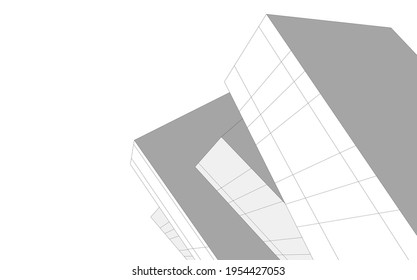  diseño de arquitectura abstracta vista 3d