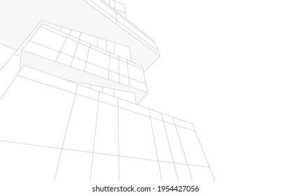  abstract architecture design 3d view