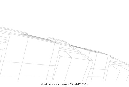  diseño de arquitectura abstracta vista 3d