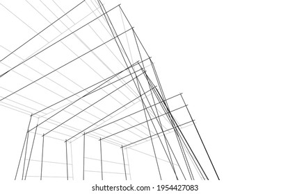  diseño de arquitectura abstracta vista 3d