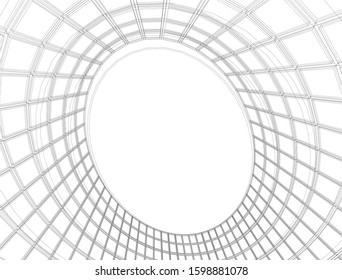 abstract architecture design background 3d illustration