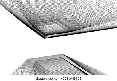 Abstract architecture. Design background vector 3d illustration