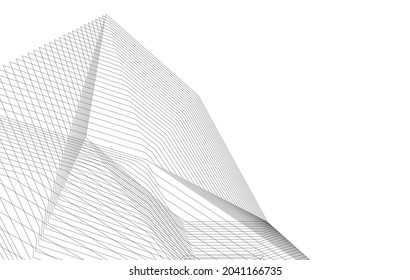 abstract architecture design digital 3d drawing