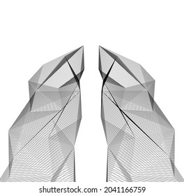 abstraktes Architekturdesign, digitales 3D-Zeichnen