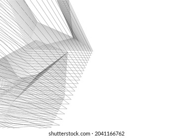 abstract architecture design digital 3d drawing