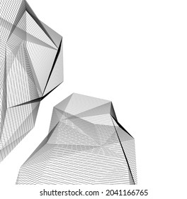 abstract architecture design digital 3d drawing