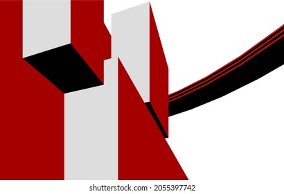 Abstract architecture design digital 3d drawing