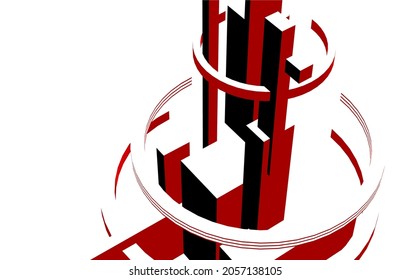 Abstract architecture design digital 3d drawing
