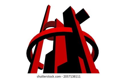 Diseño de arquitectura abstracta dibujo digital 3d