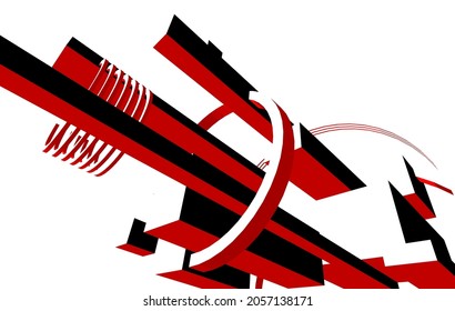Diseño de arquitectura abstracta dibujo digital 3d