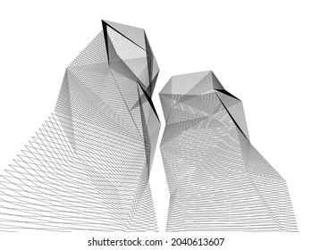 abstract architecture design digital drawing