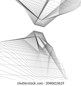 abstract architecture design digital drawing
