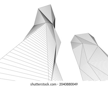 abstract architecture design digital drawing