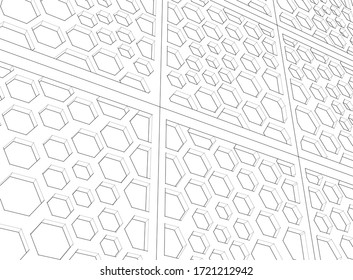 
diseño de arquitectura abstracta decoración de fachada textura ilustración 3d