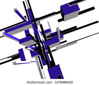 abstract architecture design, vector 3d illustration