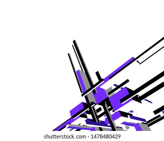 abstract architecture design, vector 3d illustration