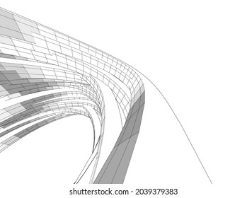 abstract architecture design vector drawing