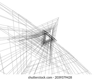 abstract architecture design vector drawing