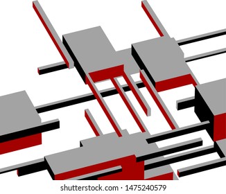 abstract architecture design, vector illustration