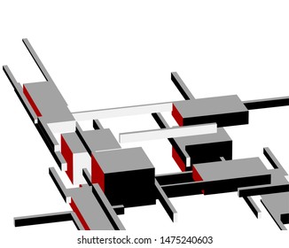 abstract architecture design, vector illustration
