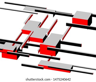abstract architecture design, vector illustration