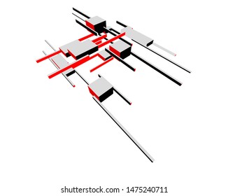 abstract architecture design, vector illustration