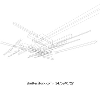 abstract architecture design, vector illustration
