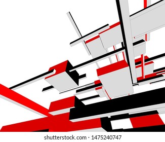 abstract architecture design, vector illustration