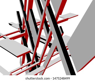 abstract architecture design, vector illustration